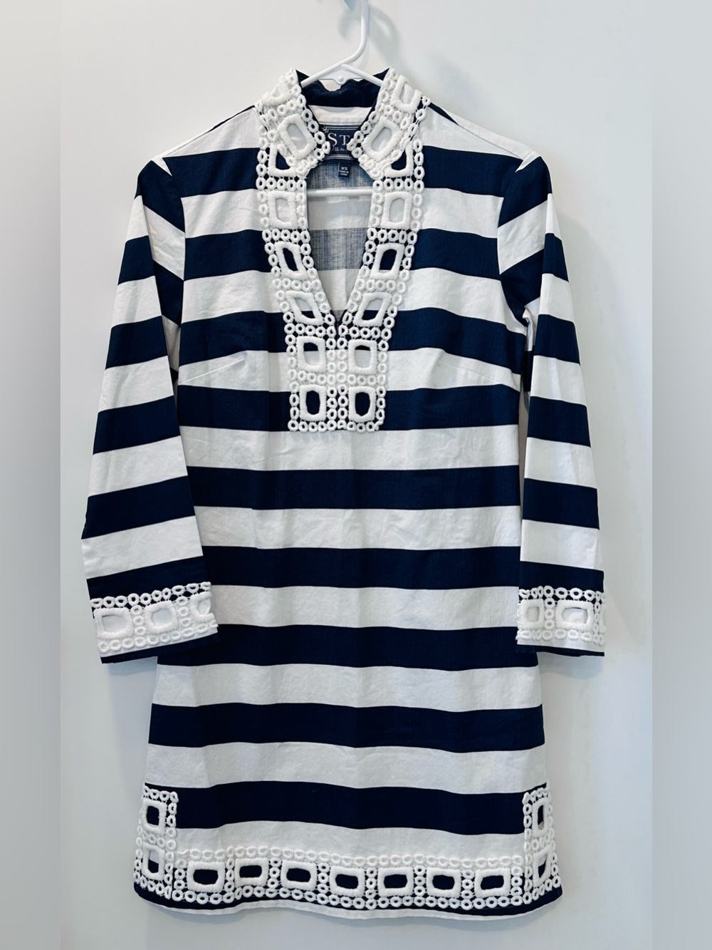 NWOT Sail to Sable Classic Tunic Dress, Navy/White, XS